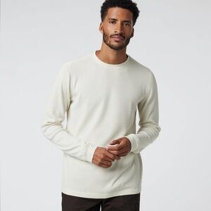 Vuori Waffle Crew Medium Bone NWT